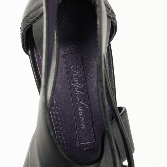 Ralph Lauren Collection Ardina II Black Strappy Leather Sandals - Picture 10 of 11